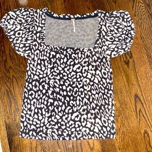Black and white cheeta print free people top